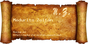 Medurits Zoltán névjegykártya